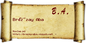 Brázay Aba névjegykártya